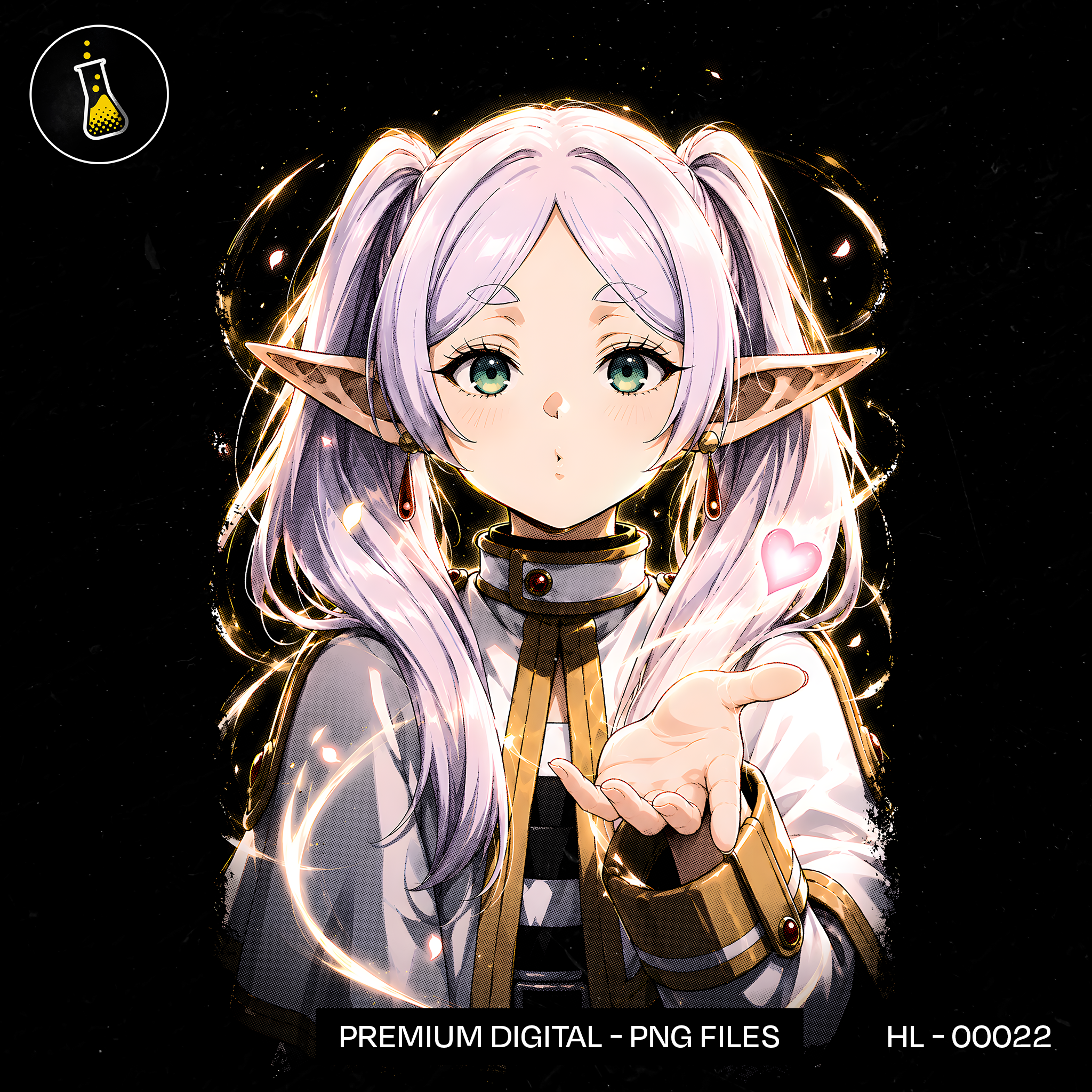 Frieren Elf Mage Portrait Estampa
