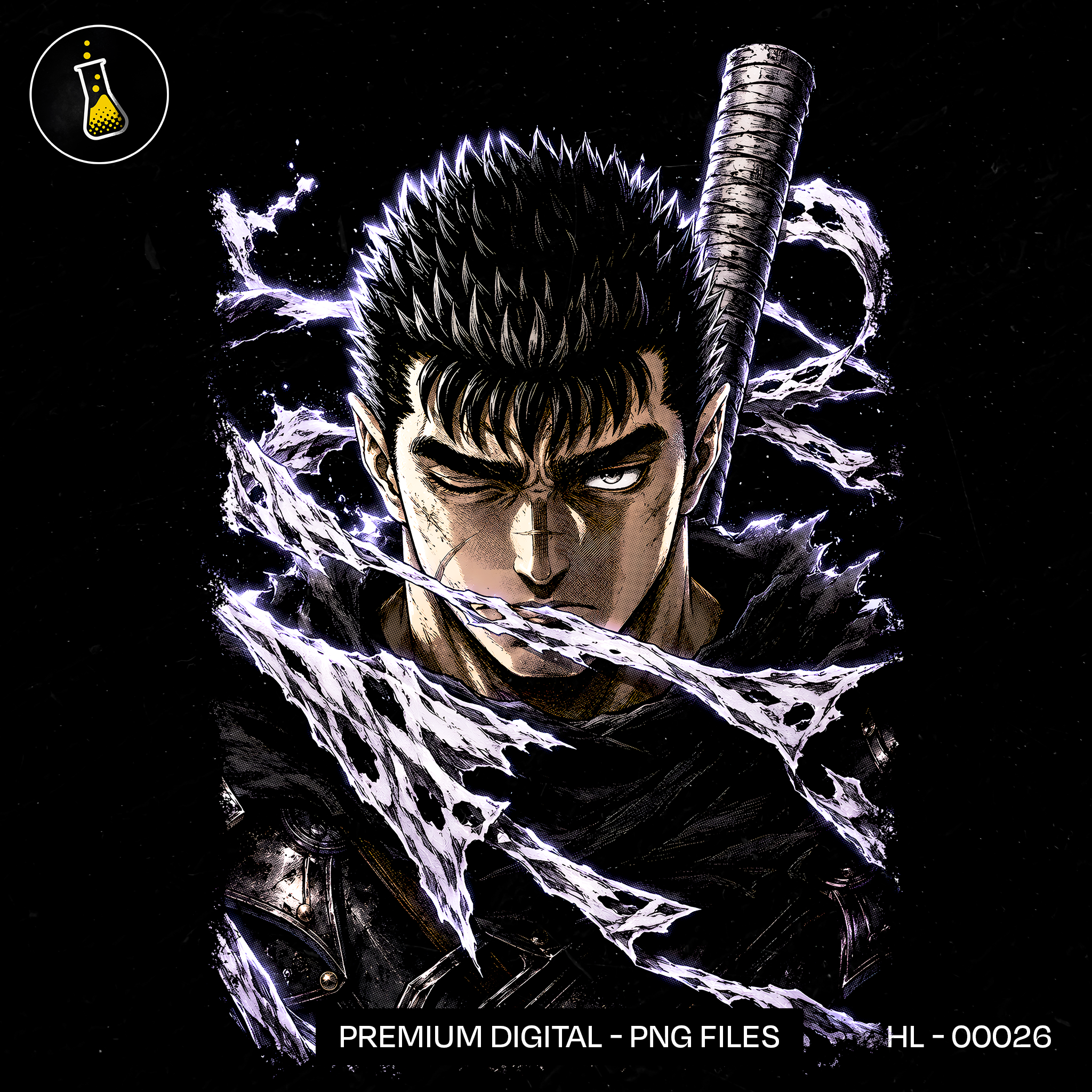Guts Black Swordsman Dragon Slayer Estampa