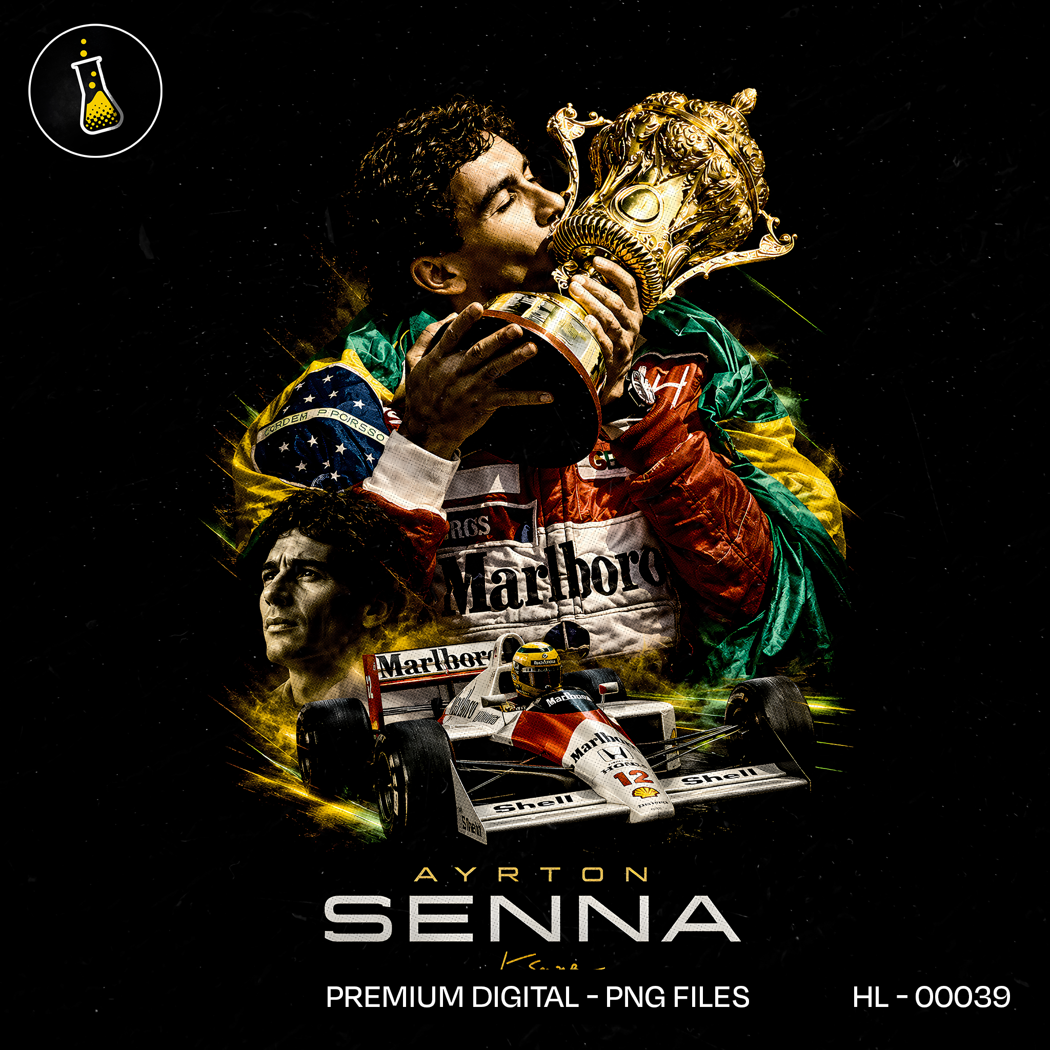 Ayrton Senna Victory F1 Estampa