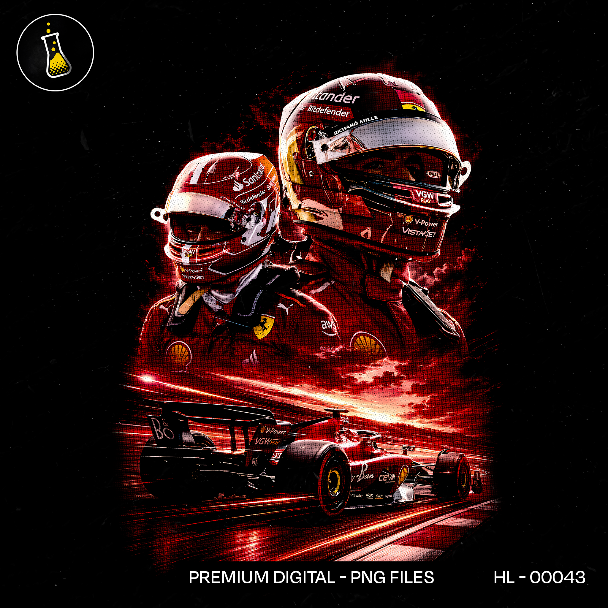 Ferrari Duo Leclerc & Sainz F1 Estampa