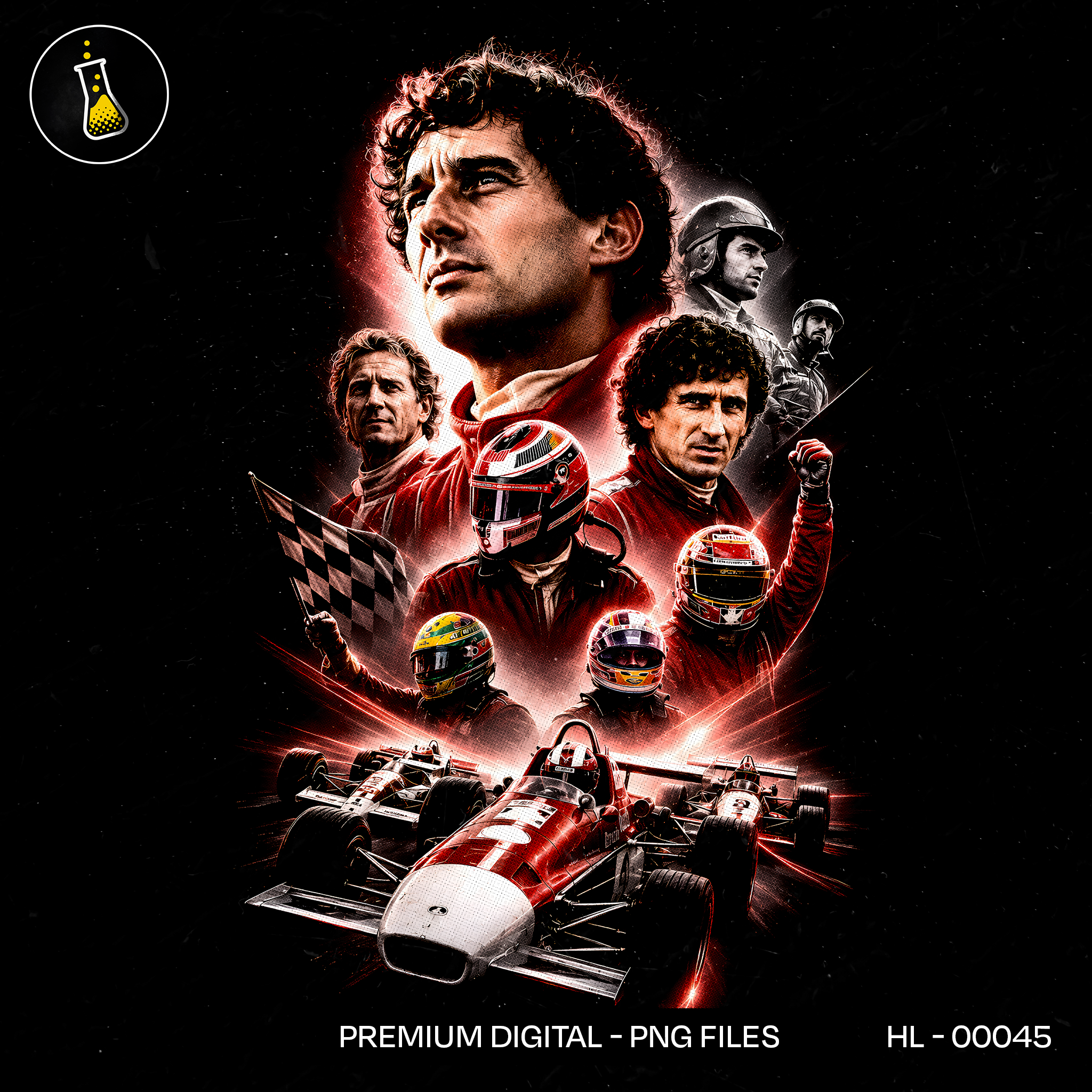 Ayrton Senna & F1 Legends Estampa
