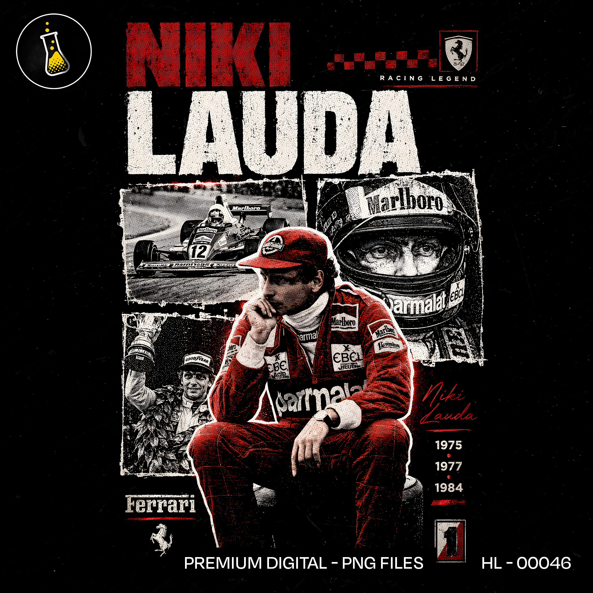 Niki Lauda Racing Legend F1 Estampa
