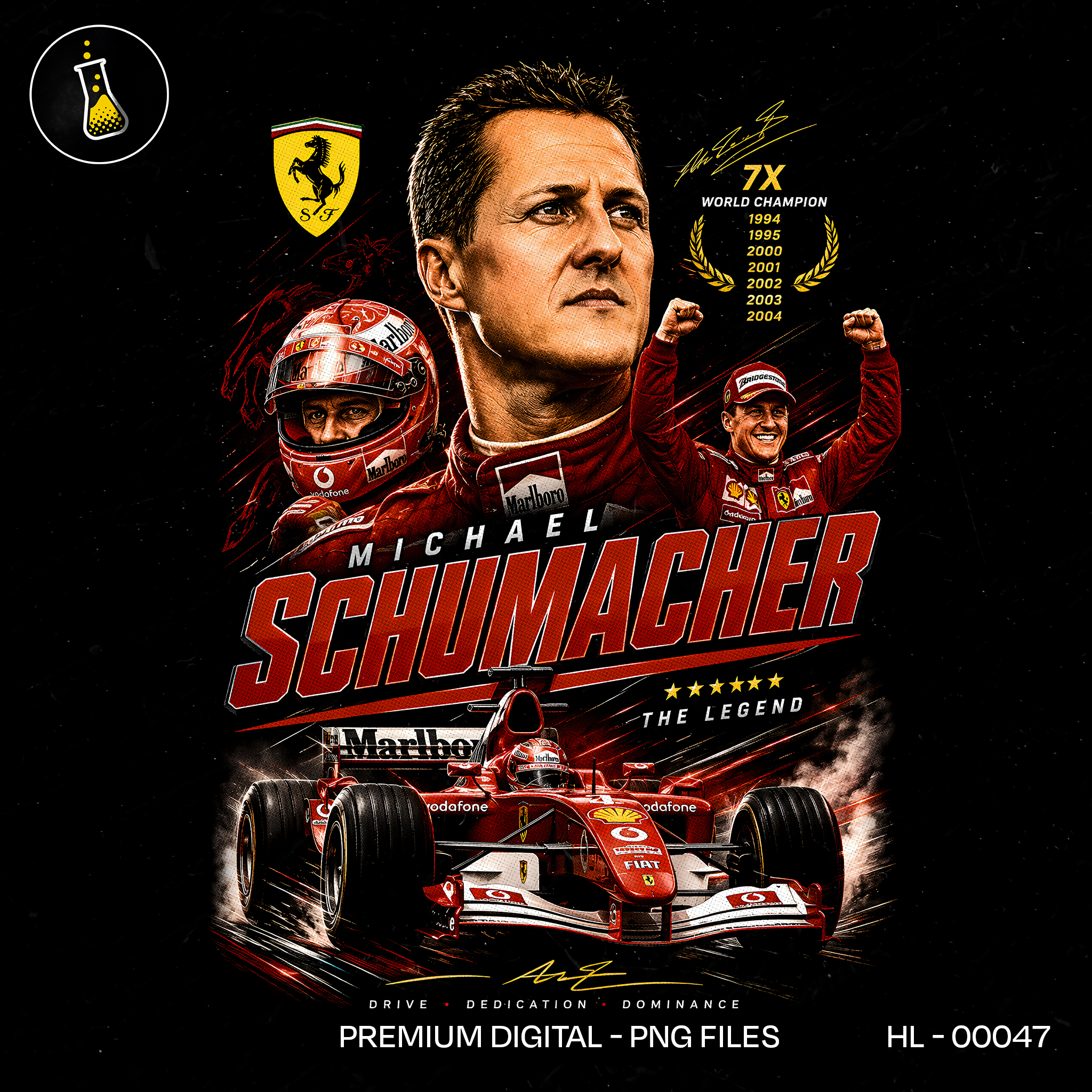 Michael Schumacher Ferrari F1 Legend Estampa