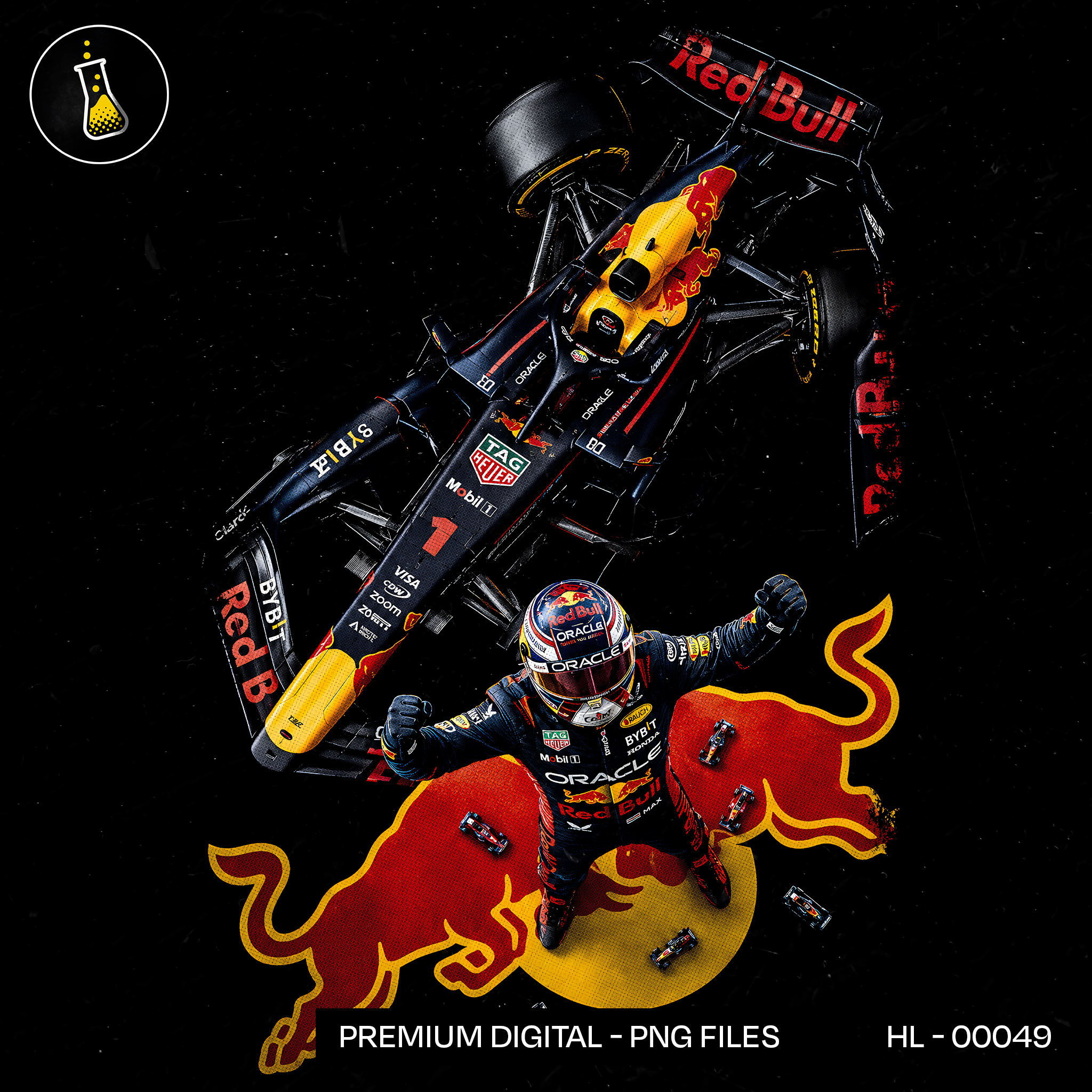Max Verstappen Red Bull Victory F1 Estampa