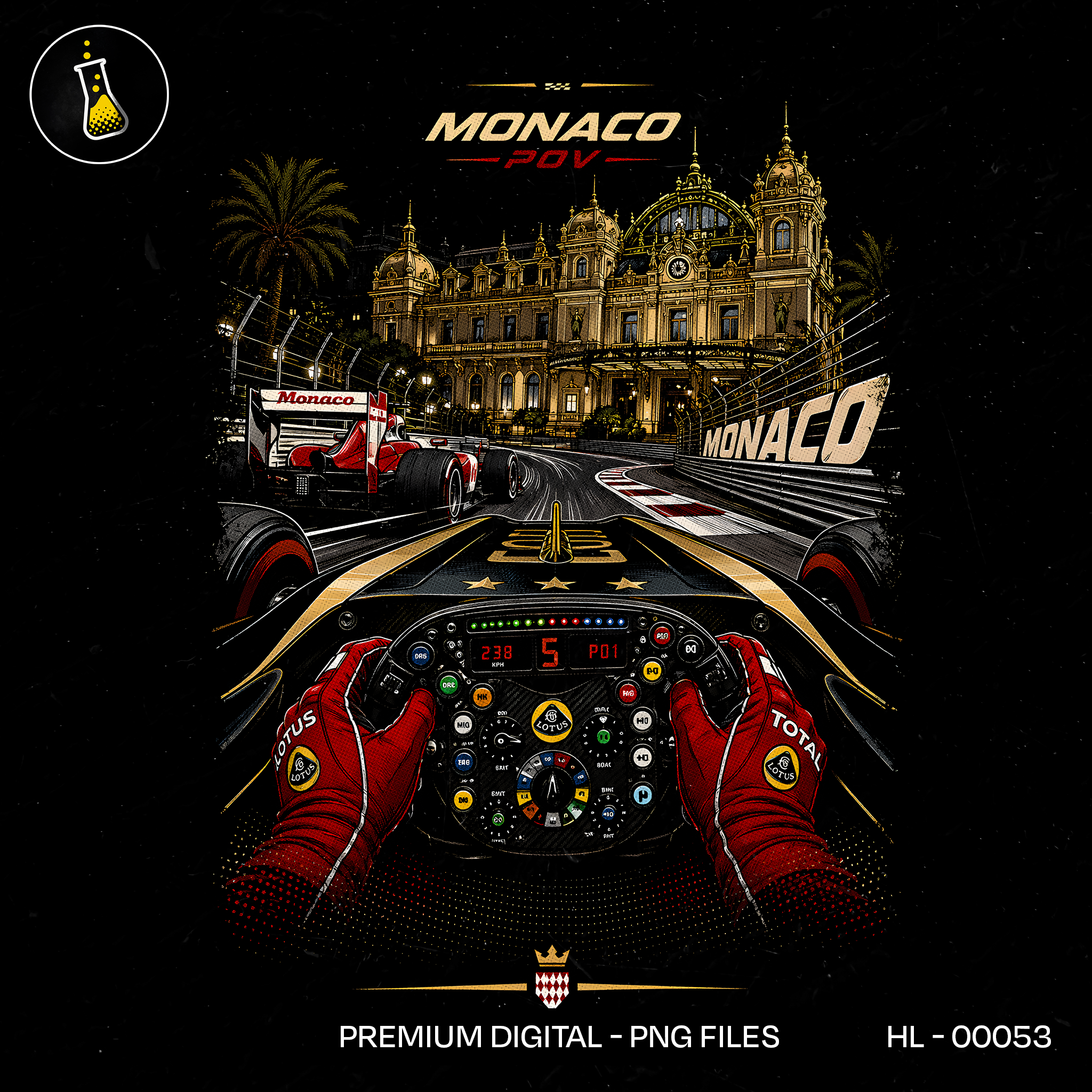 Monaco GP Lotus Cockpit F1 Estampa