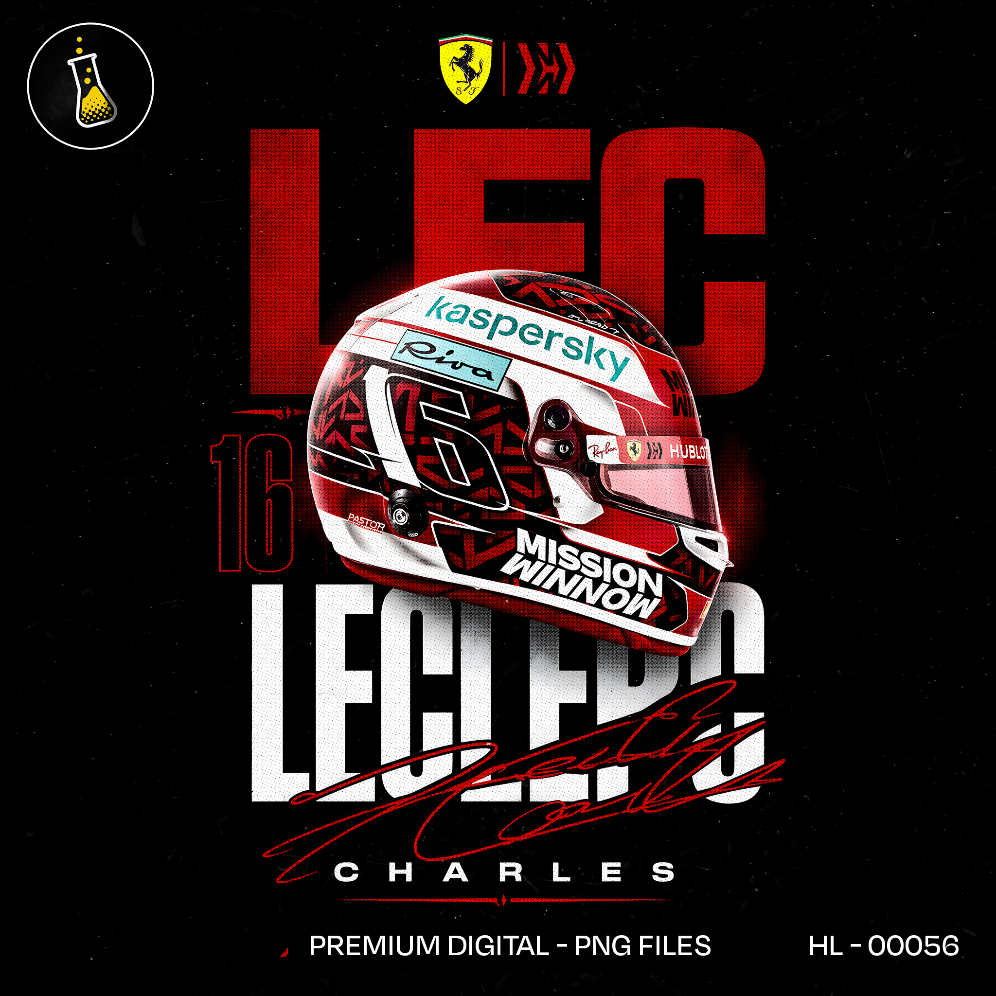 Charles Leclerc Helmet F1 Estampa
