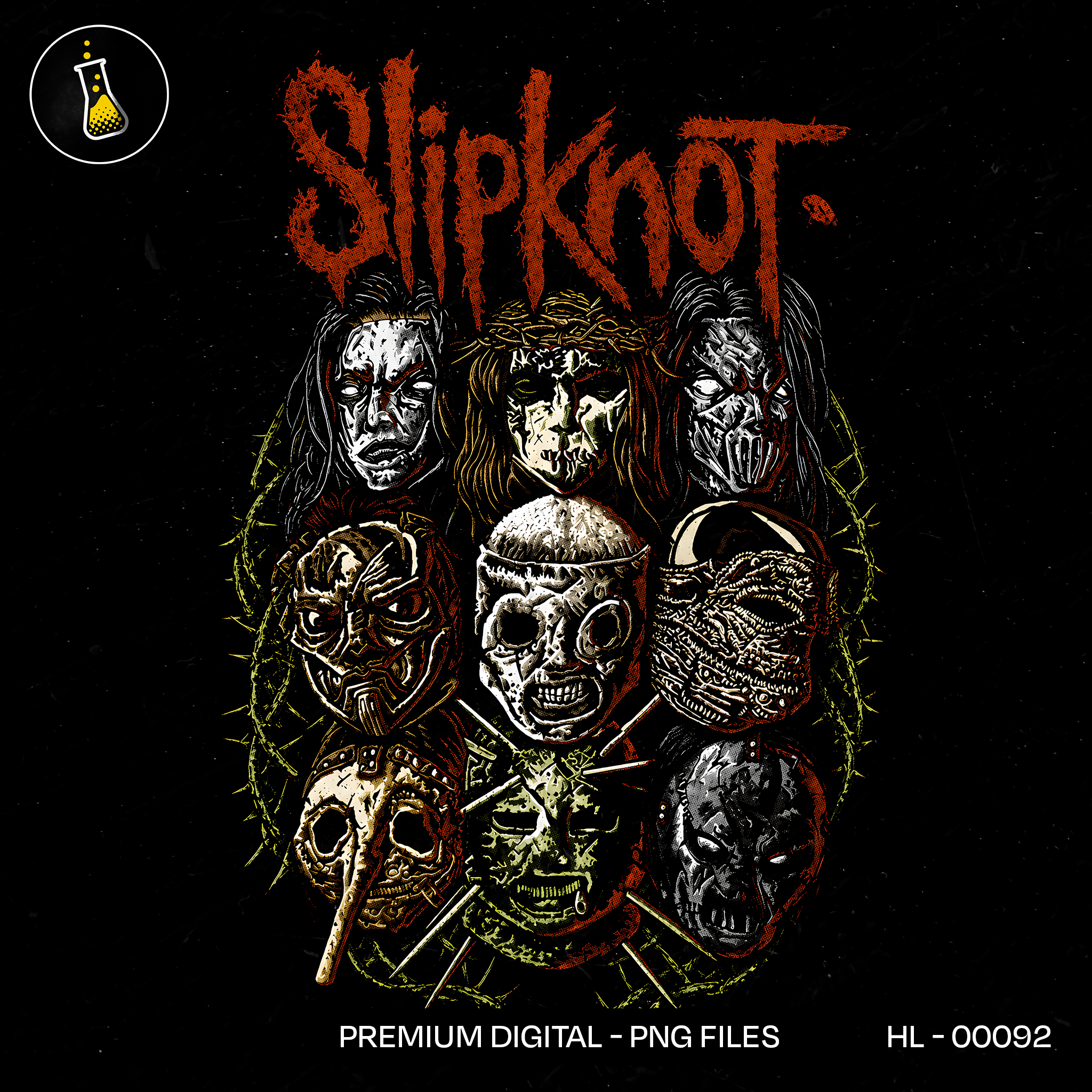 Slipknot Masks Rock Estampa