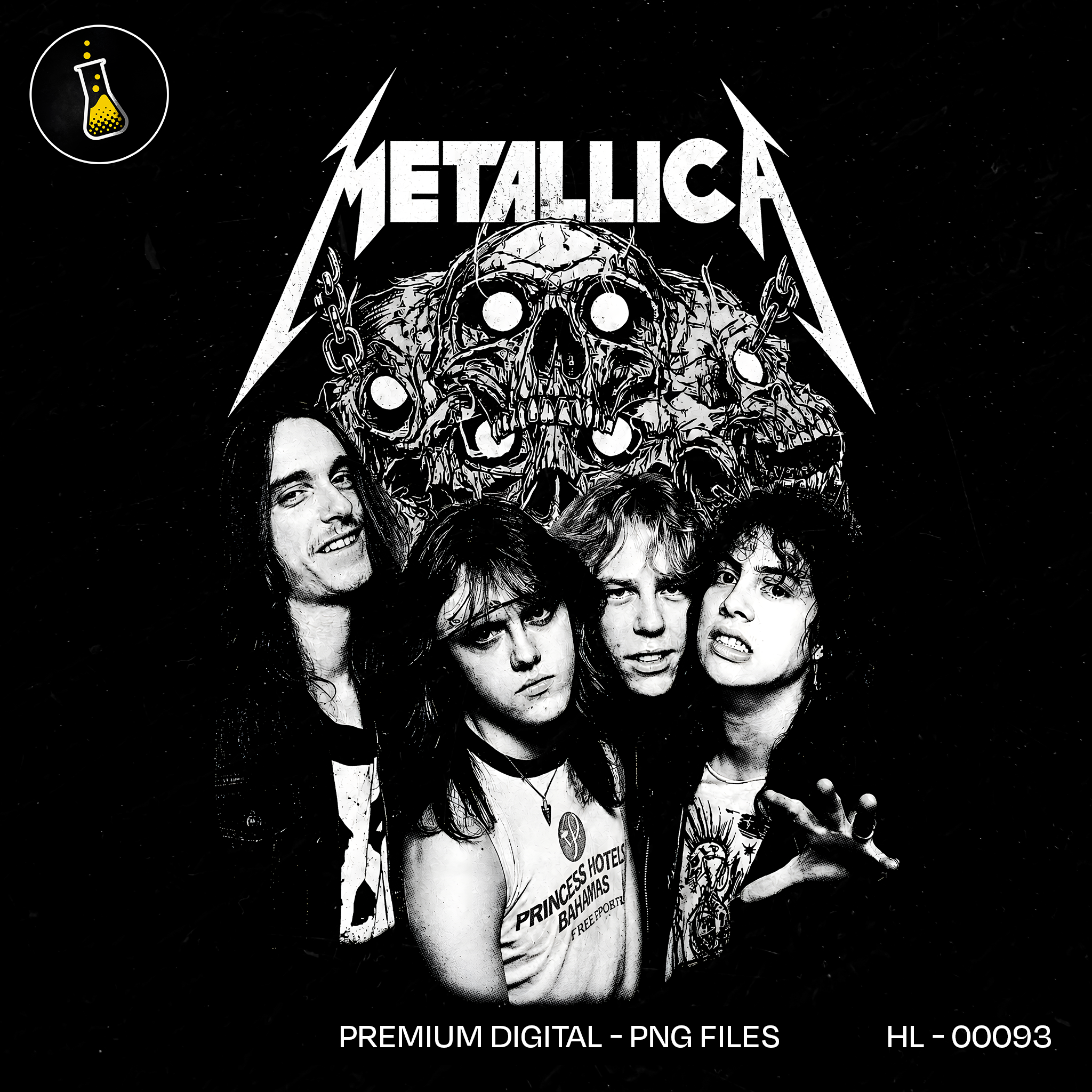 Metallica Band Portrait Rock Estampa