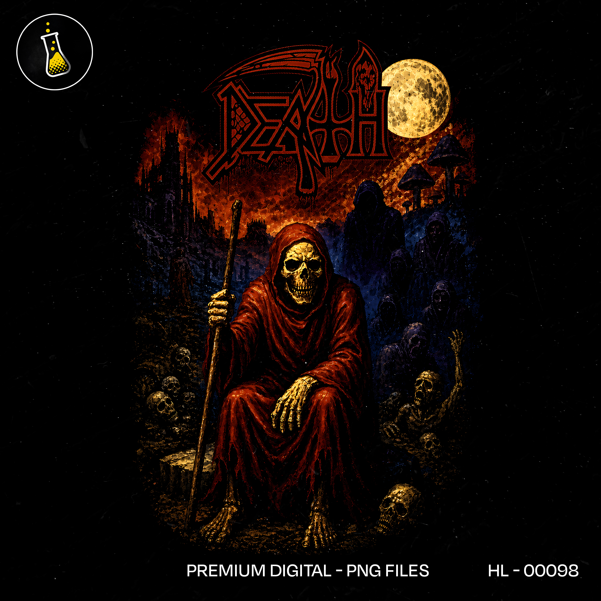 Death Grim Reaper Rock Estampa