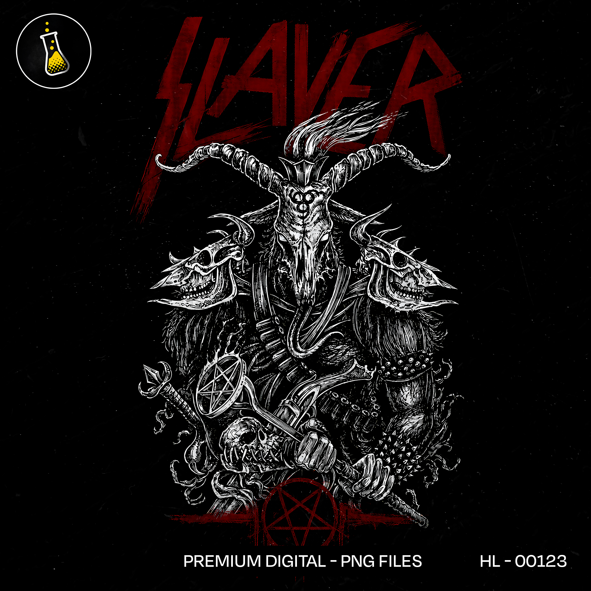 Slayer Baphomet Thrash Metal Estampa