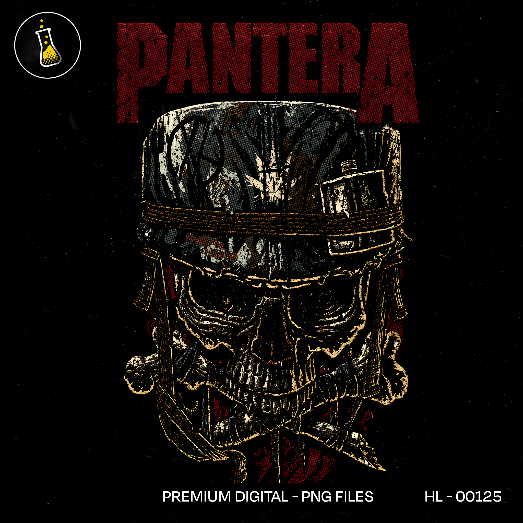 Pantera Skull Groove Metal Estampa