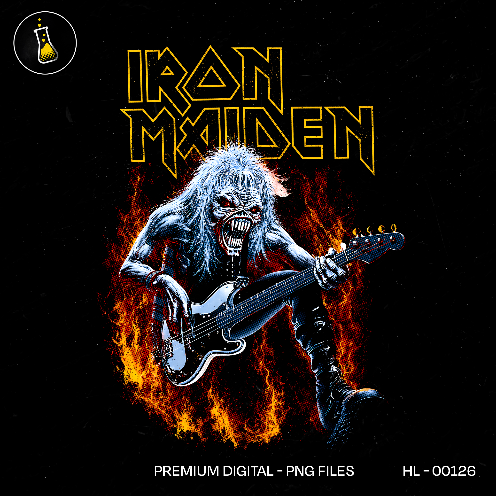 Iron Maiden Eddie Bassist Rock Estampa