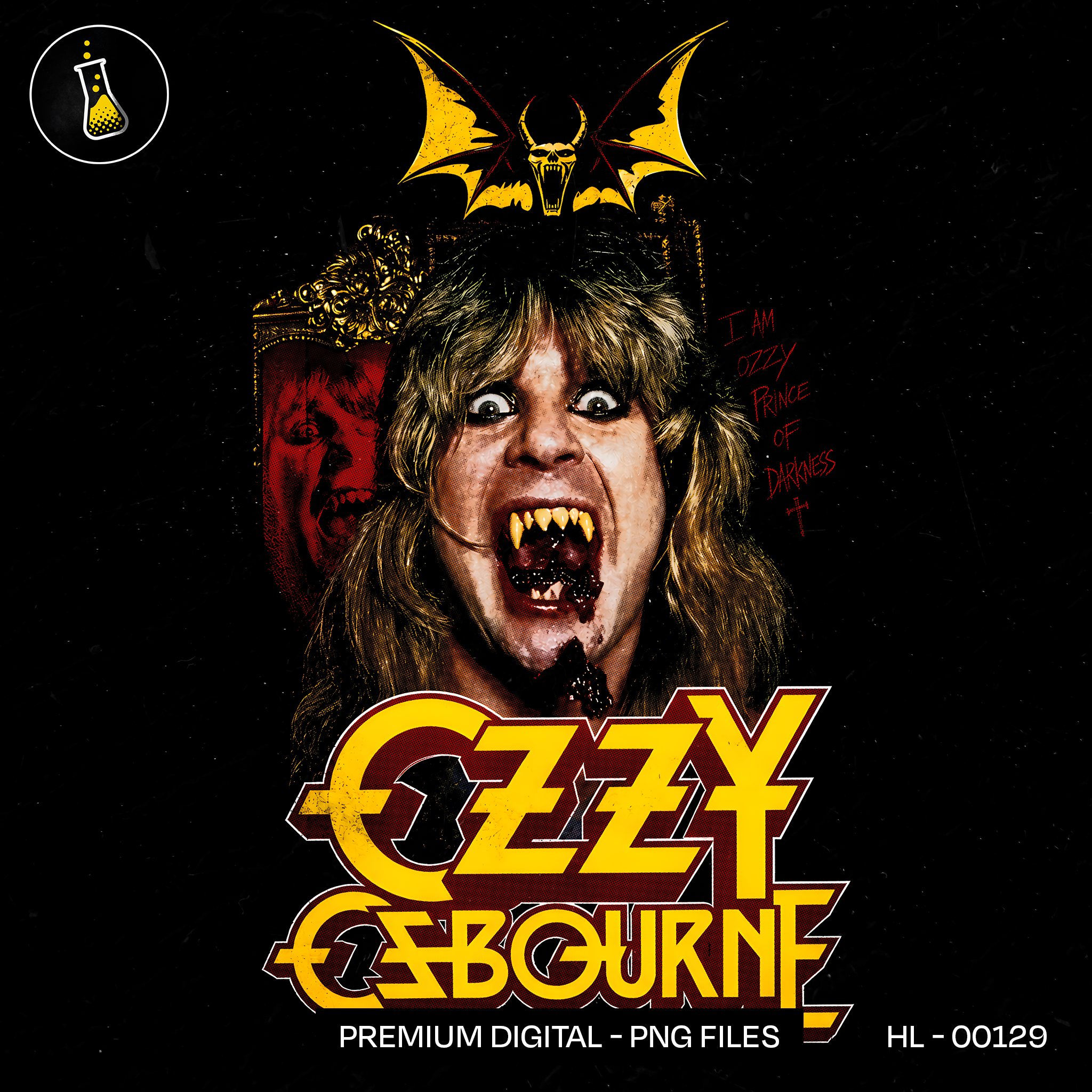 Ozzy Osbourne Prince of Darkness Rock Estampa