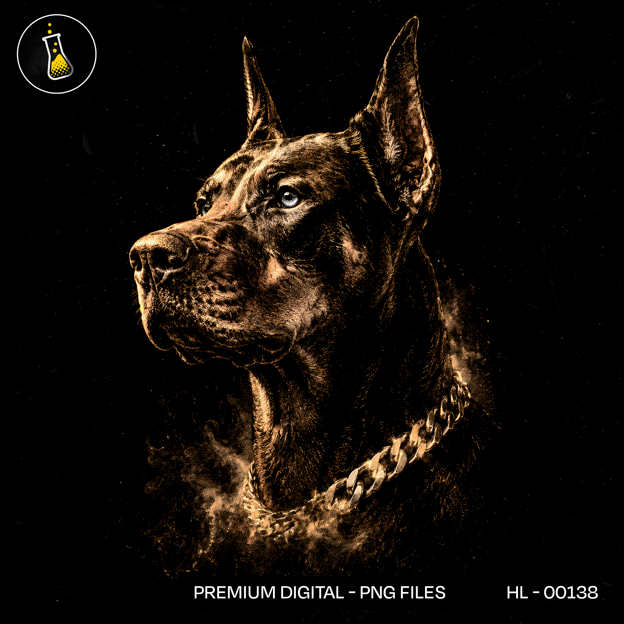 Gold Chain Guard Dog Streetwear Estampa