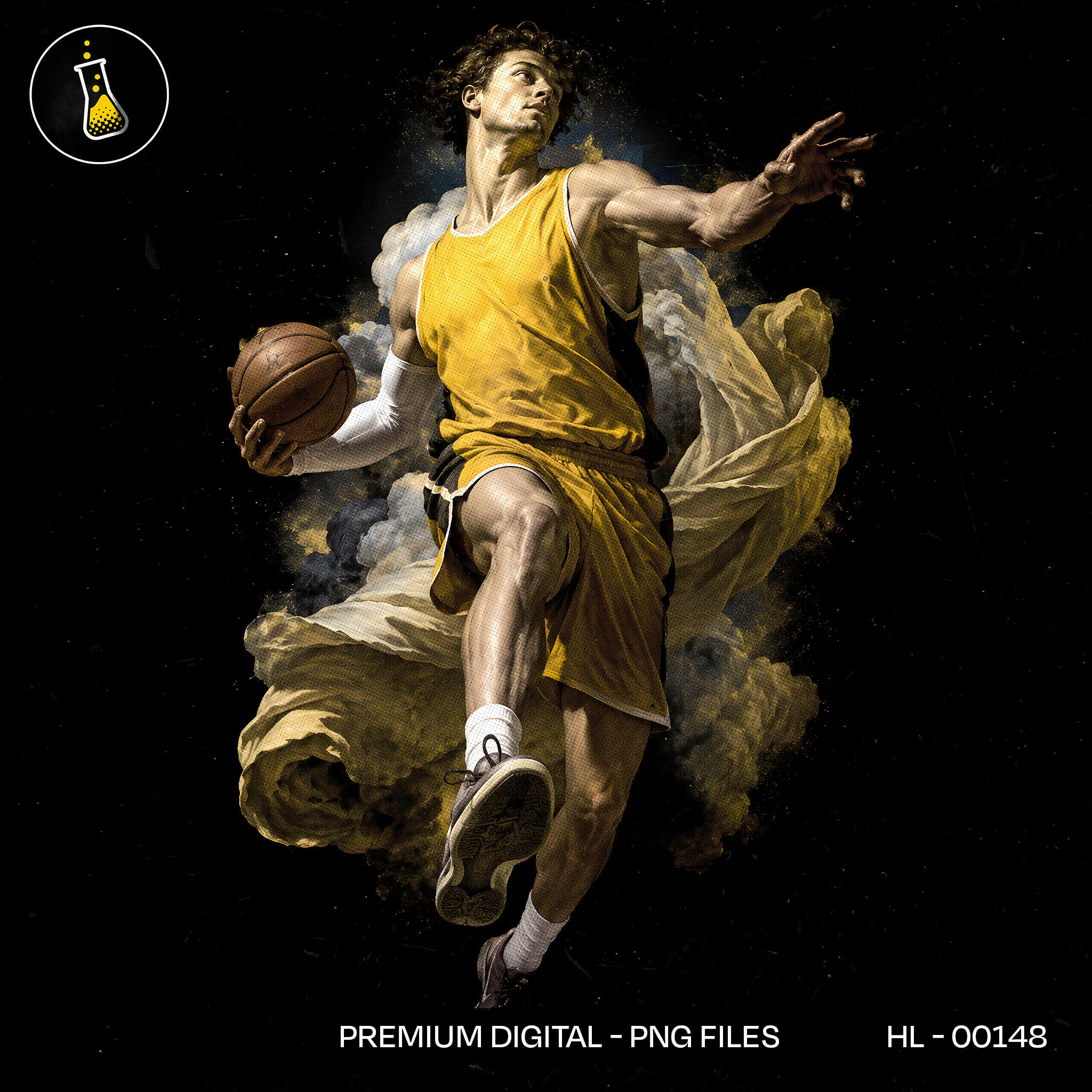 Golden Smoke Basketball Player Streetwear Estampa