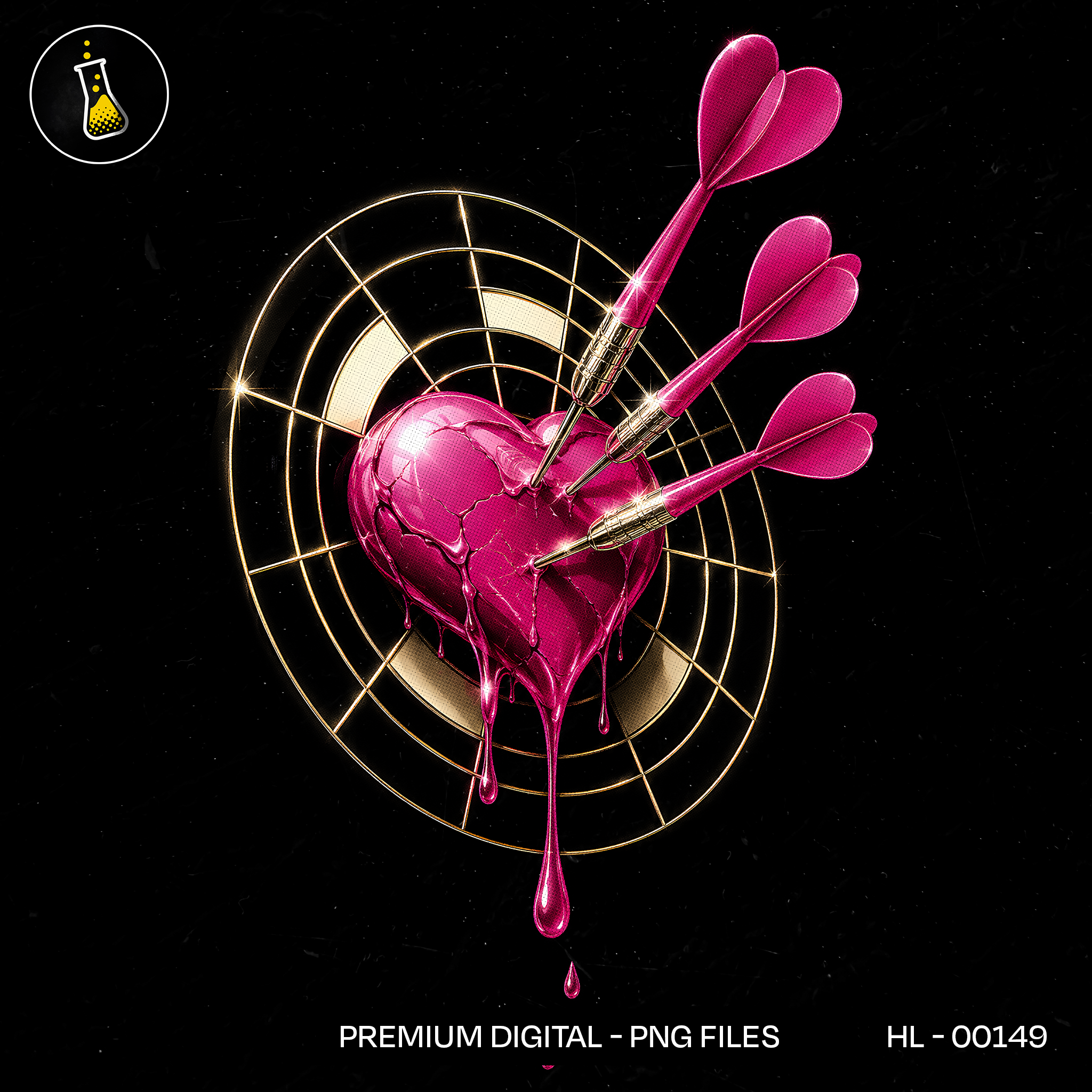 Pink Heart Bullseye Darts Streetwear Estampa
