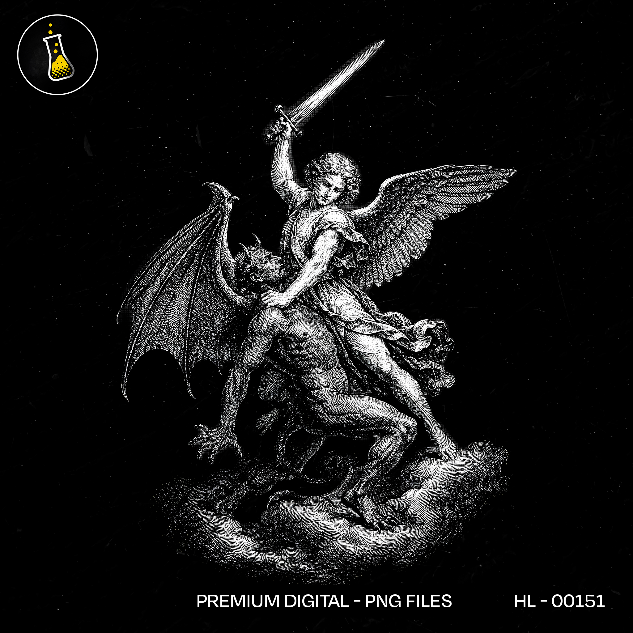 Archangel Slaying Demon Streetwear Estampa