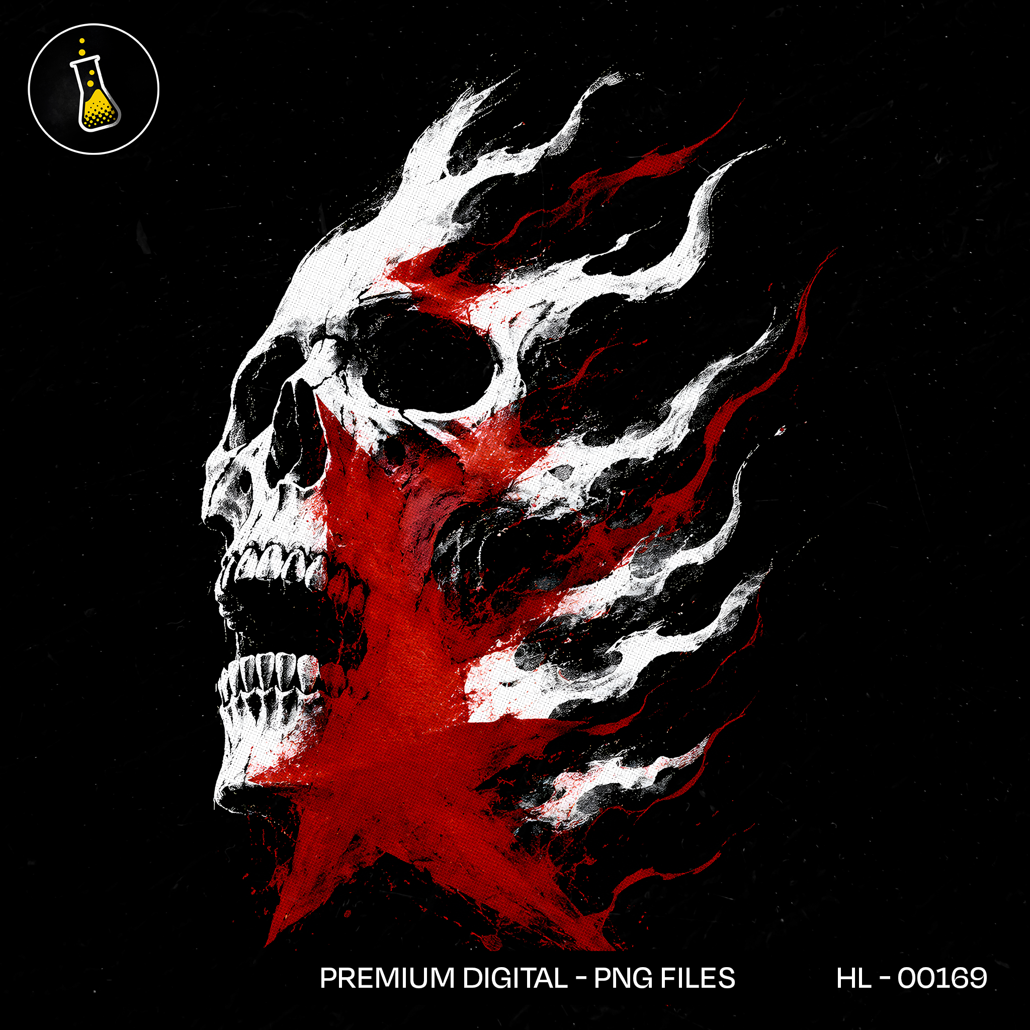 Red Star Flaming Skull Streetwear Estampa