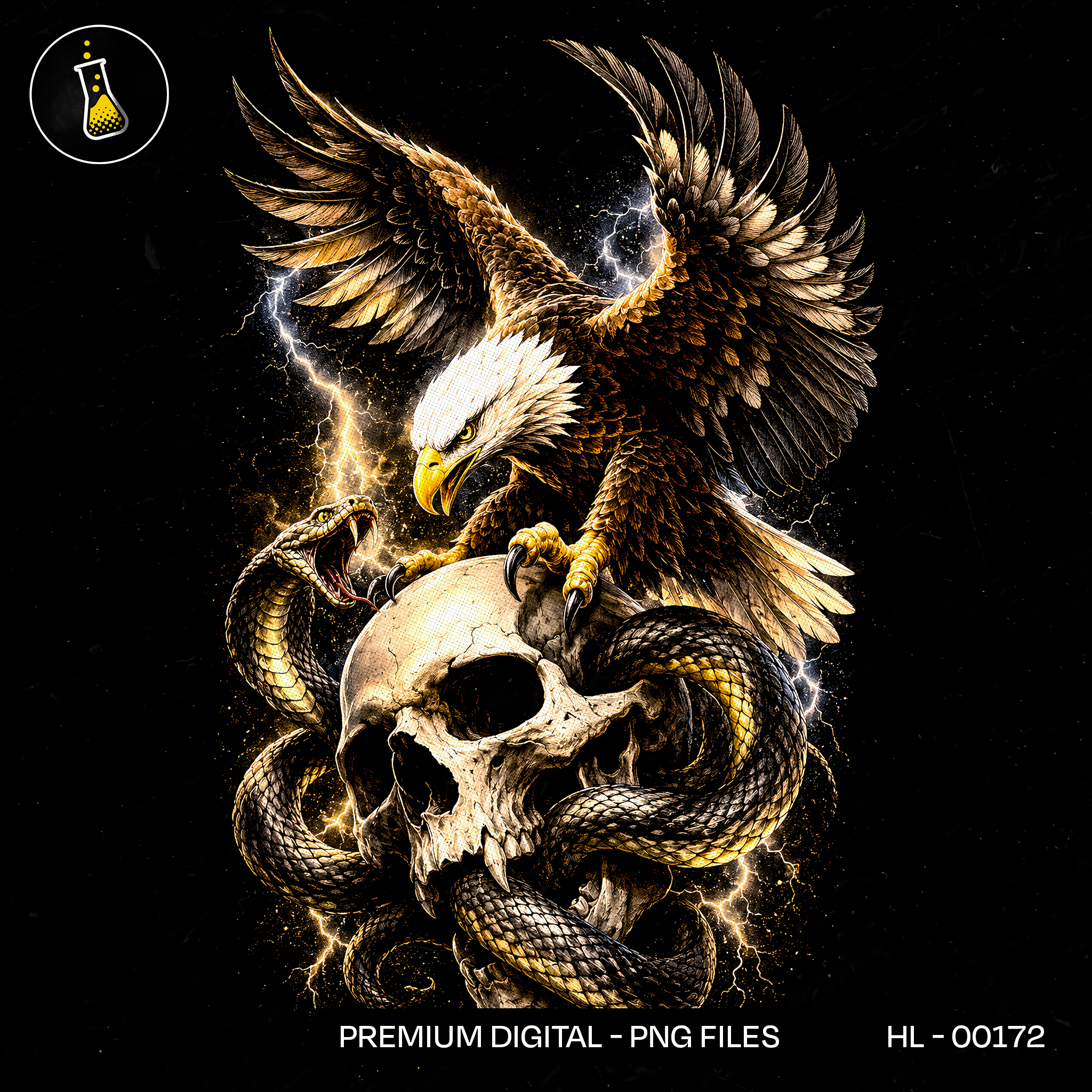 Eagle Snake Skull Battle Streetwear Estampa
