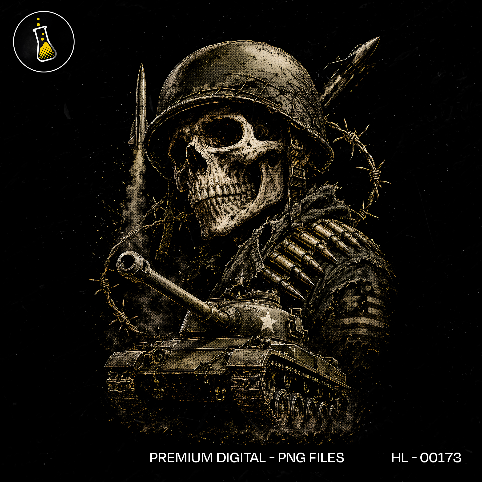 War Skull Soldier Tank Streetwear Estampa