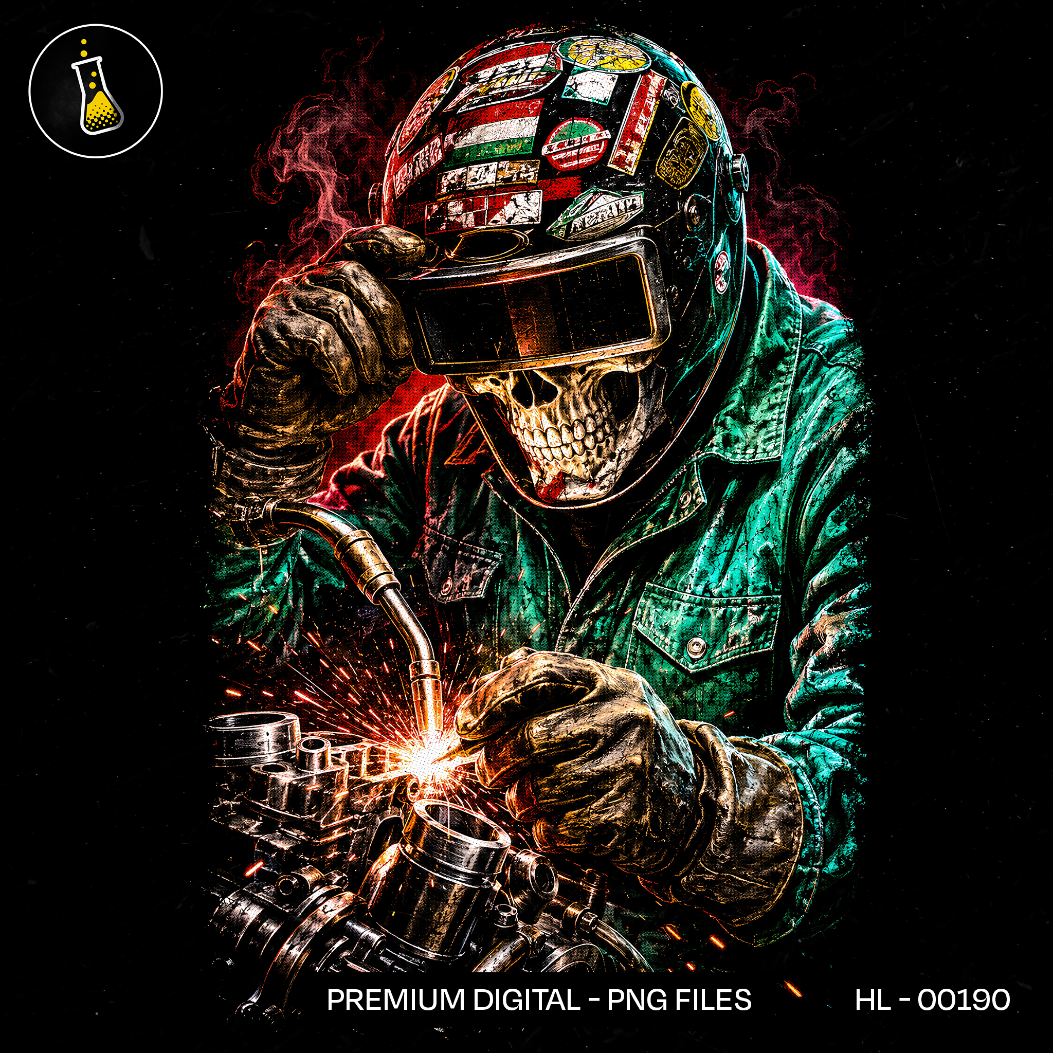 Welder Skeleton Sparks Streetwear Estampa