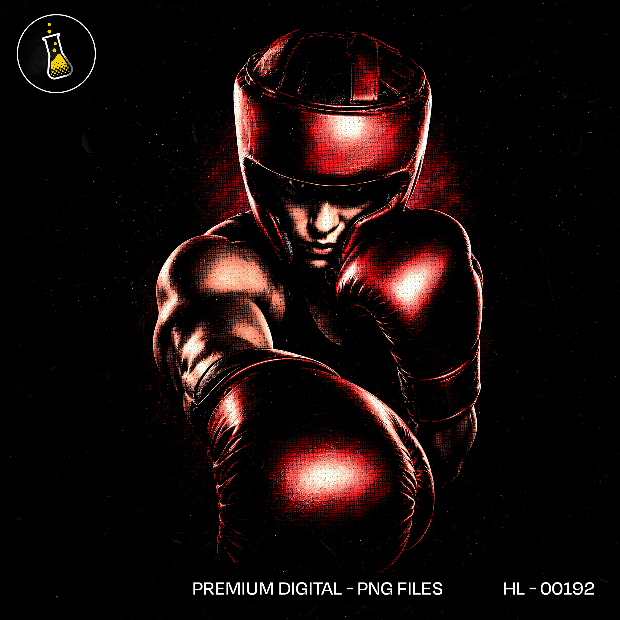 Red Boxer Fighting Stance Streetwear Estampa