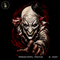Evil Grinning Clown Bloody Hand Halloween Estampa