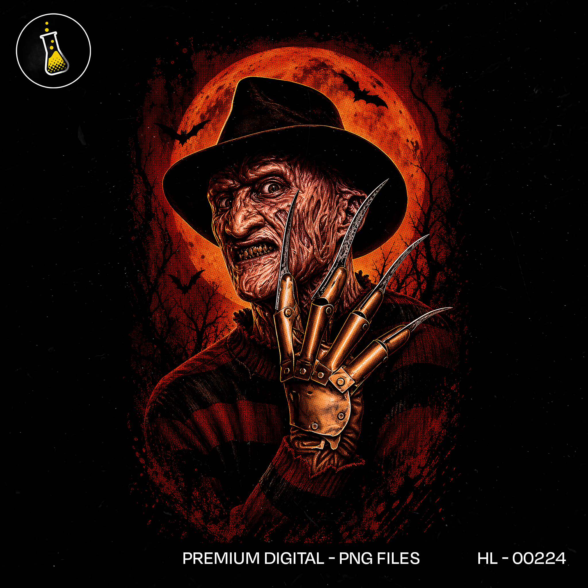 Freddy Krueger Bloody Moon Halloween Estampa
