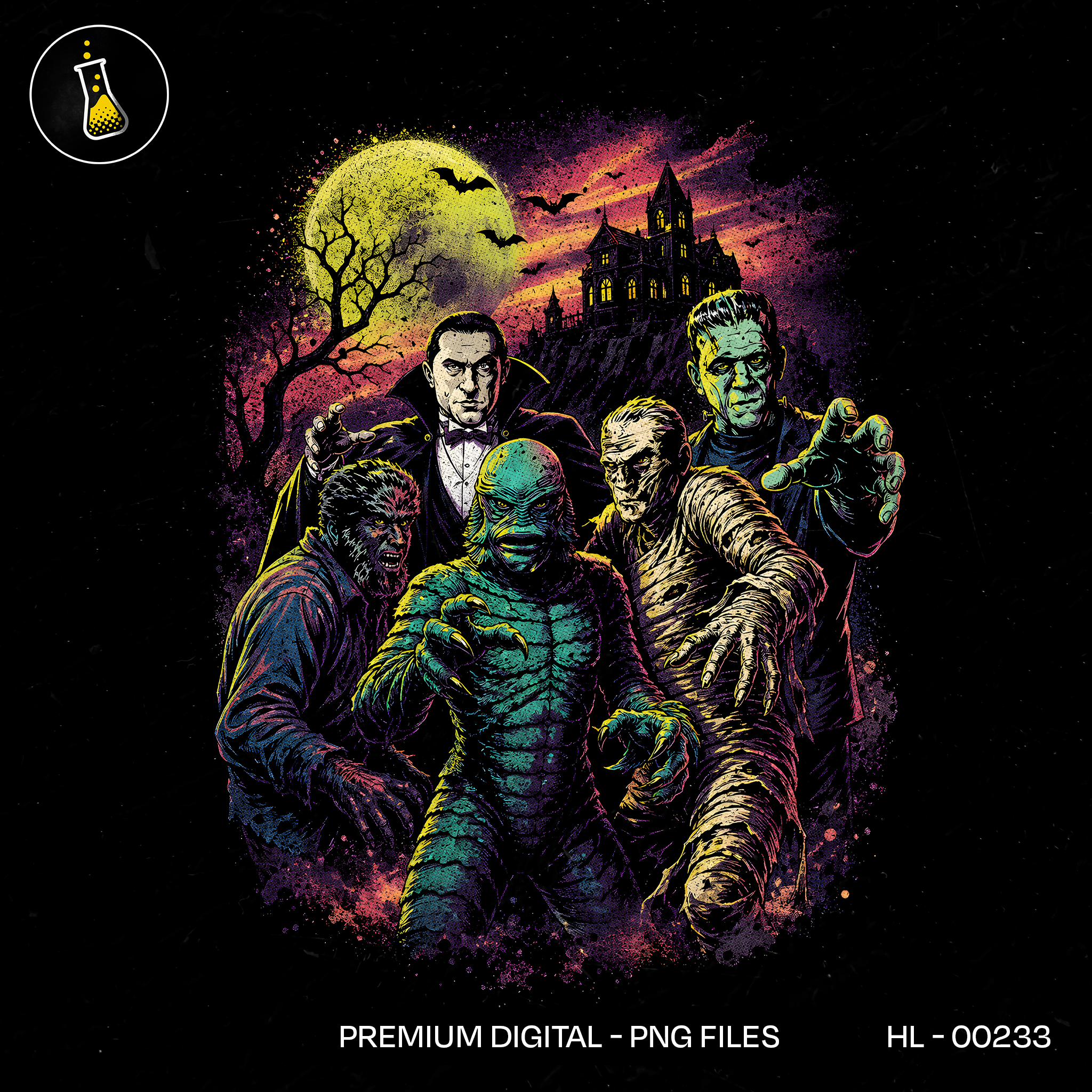 Classic Movie Monsters Crew Halloween Estampa