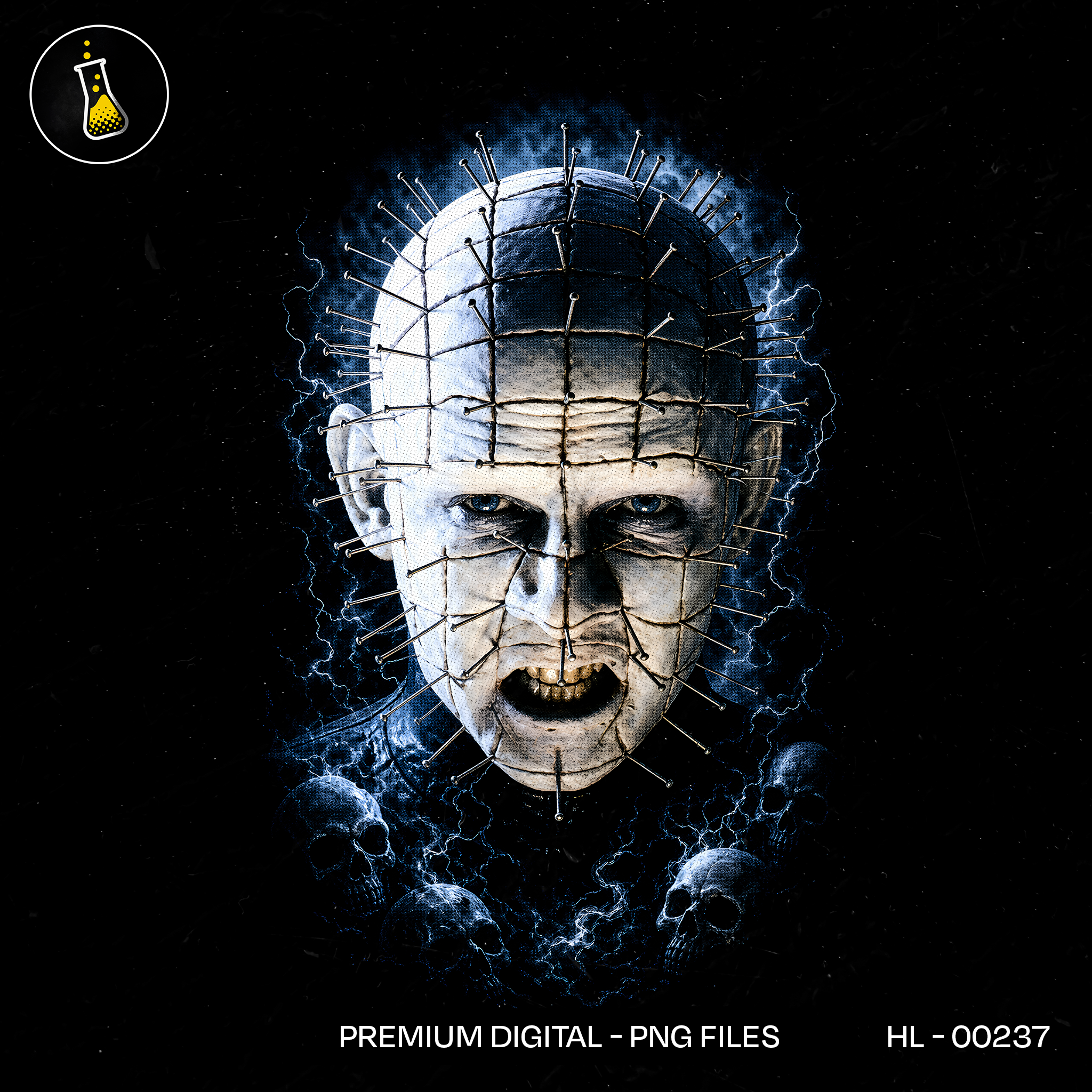 Pinhead Cenobite Nails Skulls Halloween Estampa