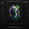 Purple Haired Ghoul Green Moon Halloween Estampa