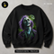 Purple Haired Ghoul Green Moon Halloween Estampa