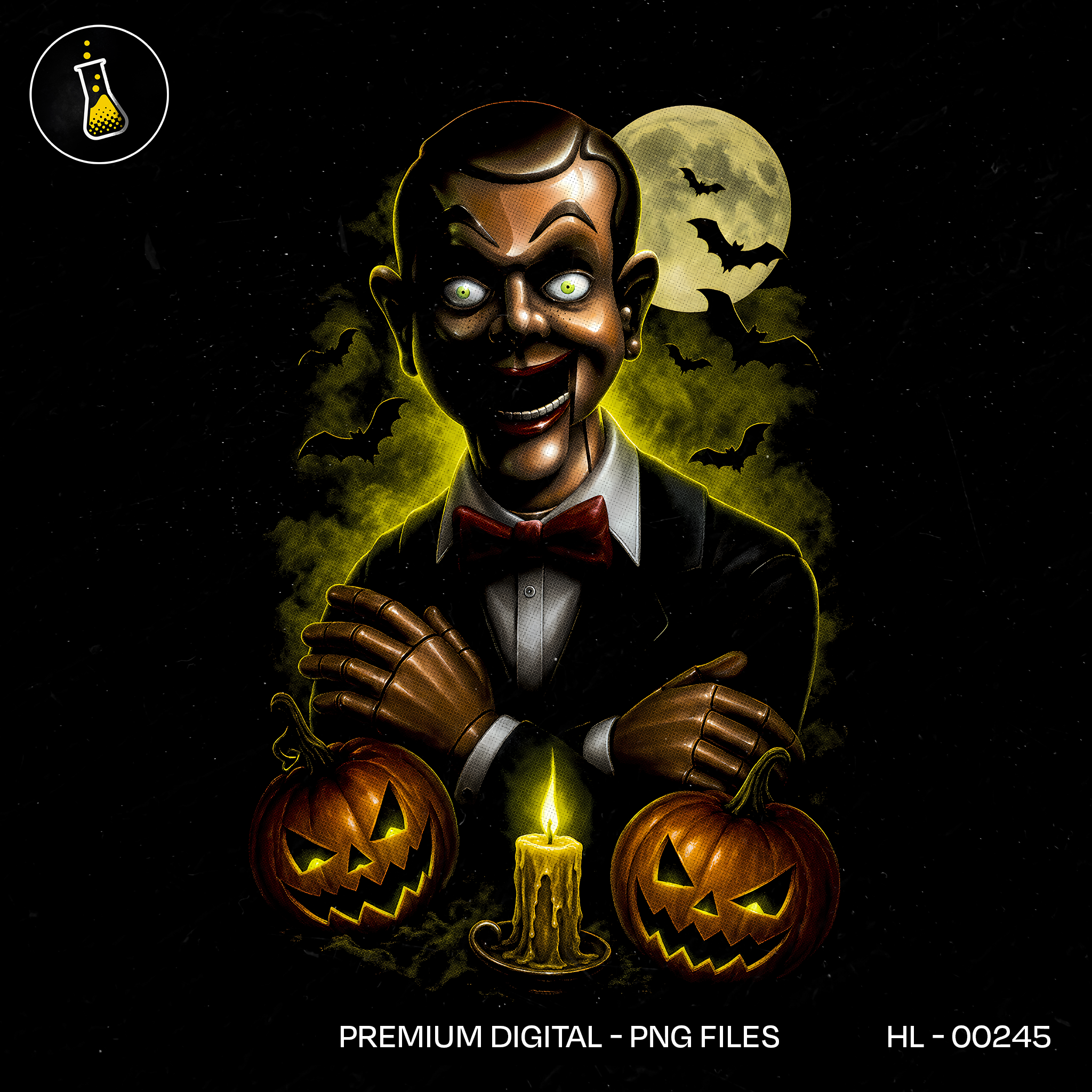 Sinister Ventriloquist Dummy Pumpkins Halloween Estampa