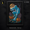 Blue Mummy Graveyard Pumpkins Halloween Estampa