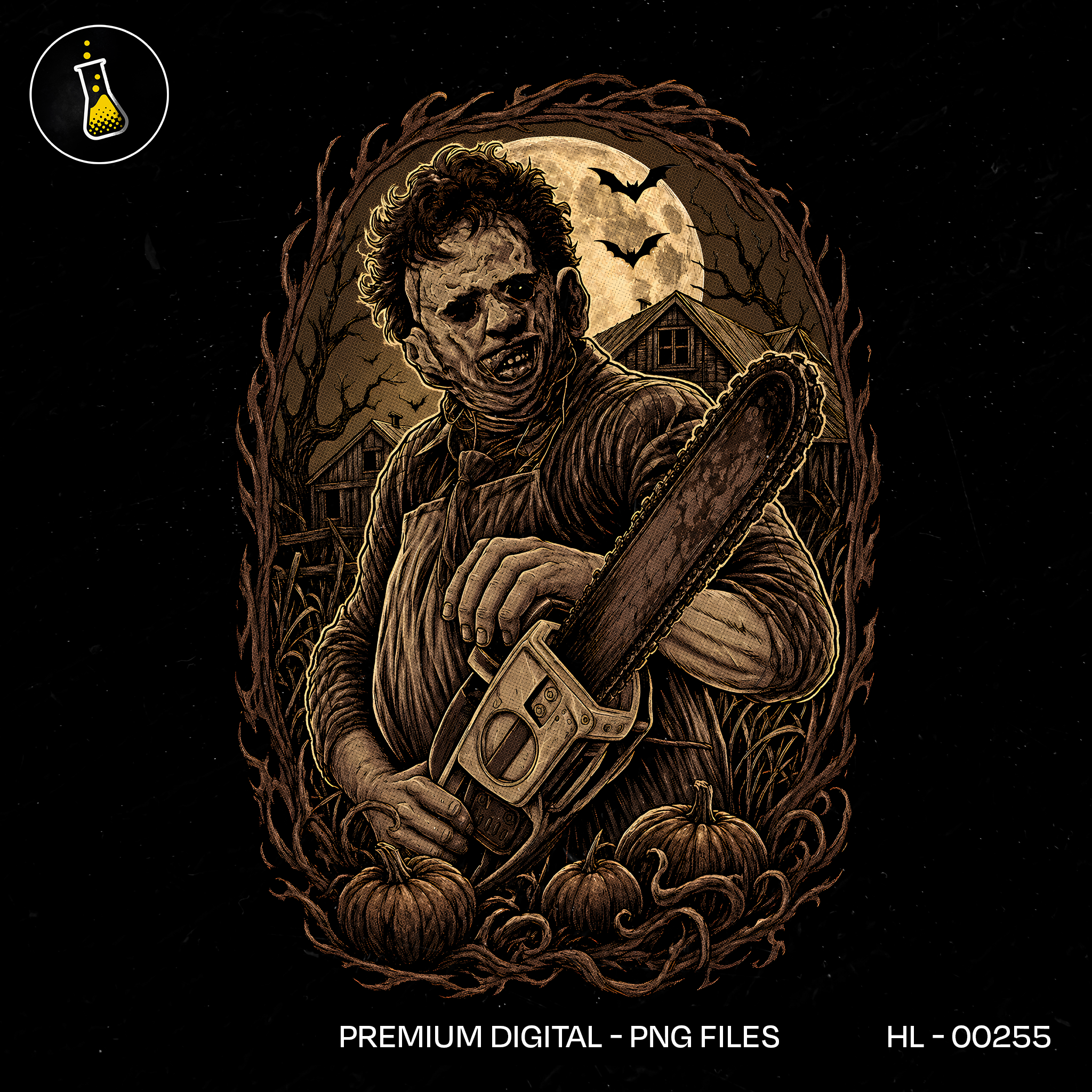 Leatherface Chainsaw Killer Halloween Estampa