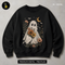 Cute Ghost Flowers Black Cat Halloween Estampa