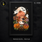 Cute Strawberry Girl Black Cat Halloween Estampa