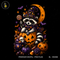 Cute Raccoon Witch Pumpkin Moon Halloween Estampa