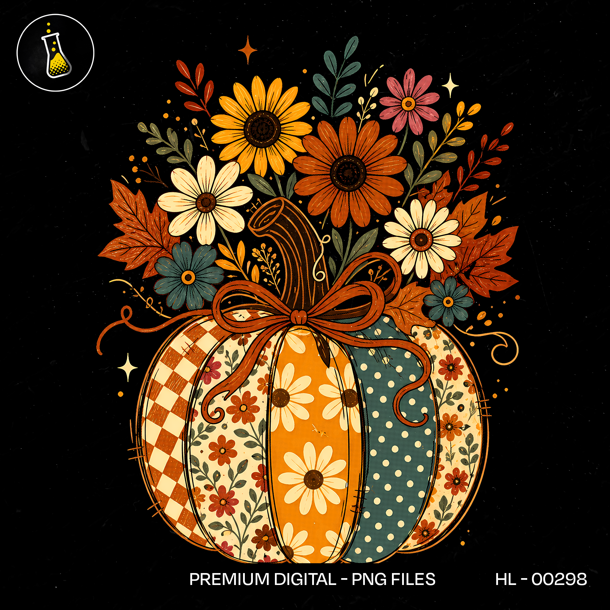Buquê Abóbora Floral Patchwork Estampa