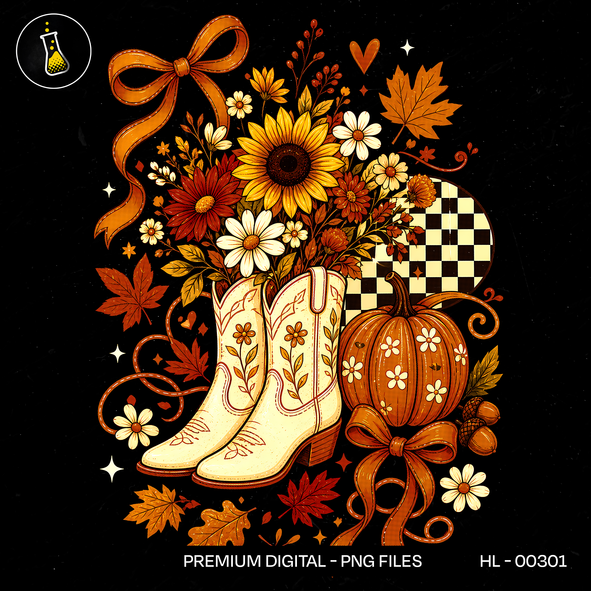 Girassol Margarida Botas Caubói Buquê Estampa