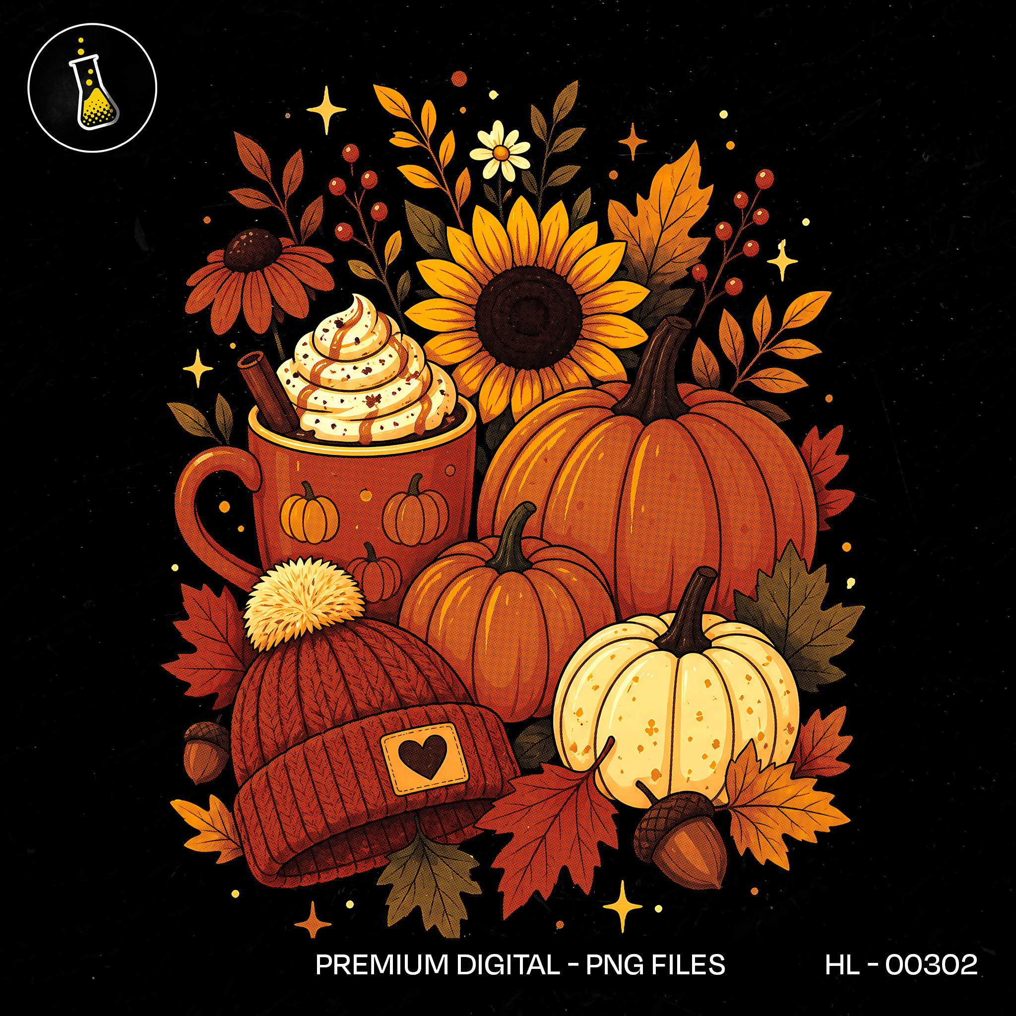 Pumpkin Spice Latte Gorro Aconchegante Estampa