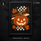 Jack O'Lantern Xadrez Retrô Grunge Estampa