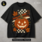 Jack O'Lantern Xadrez Retrô Grunge Estampa