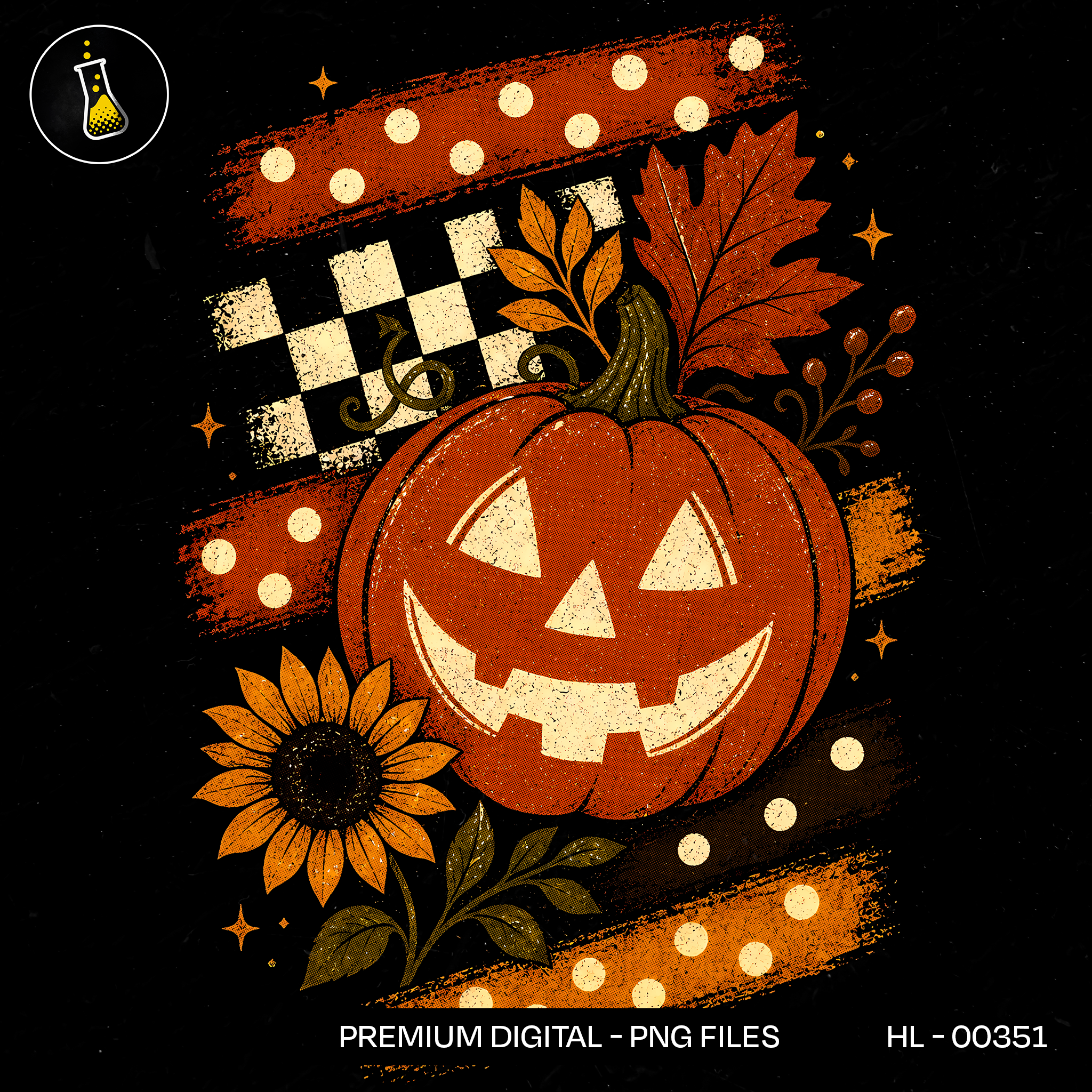 Jack O'Lantern Poás Listras Estampa
