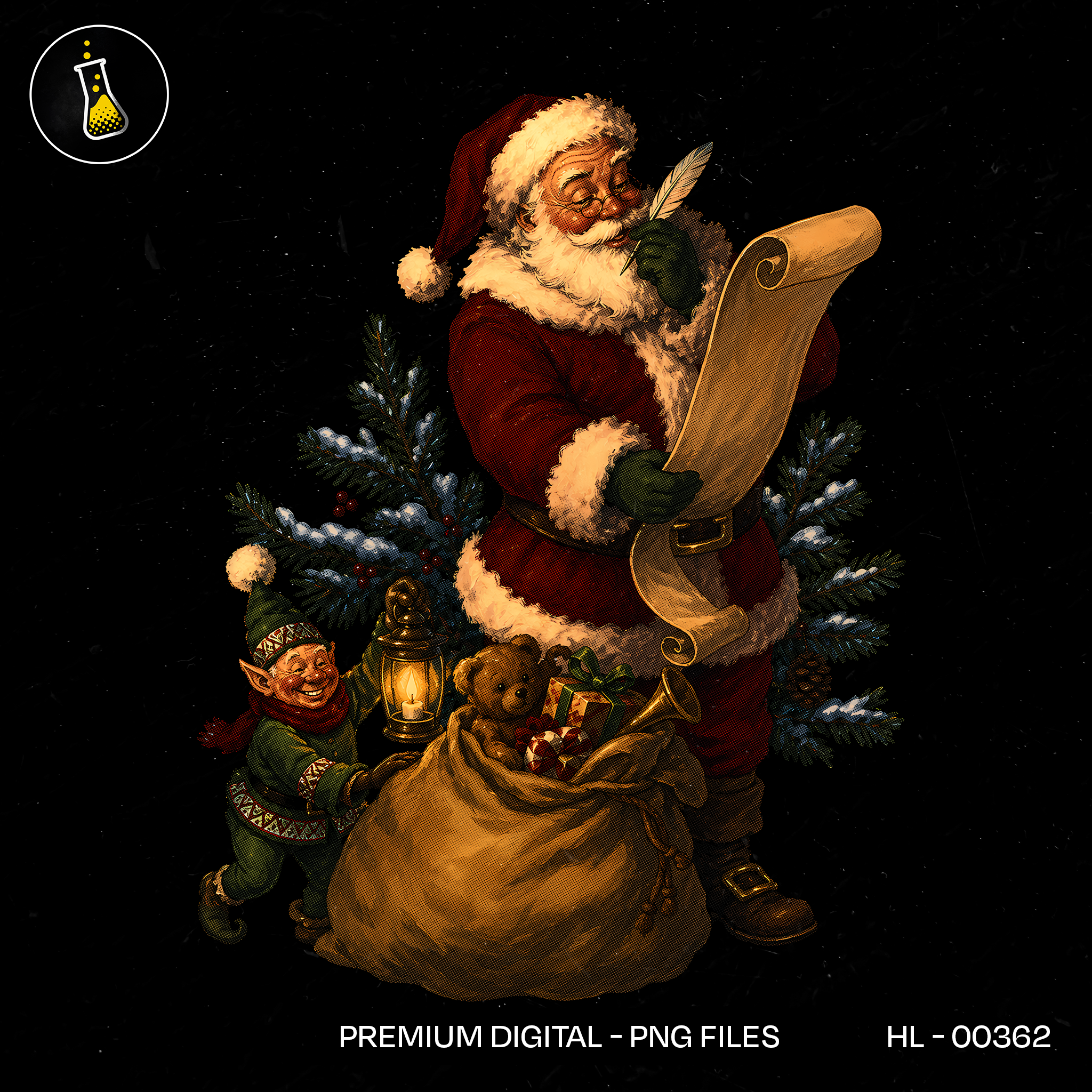 Papai Noel Lista de Travessos Duende Estampa