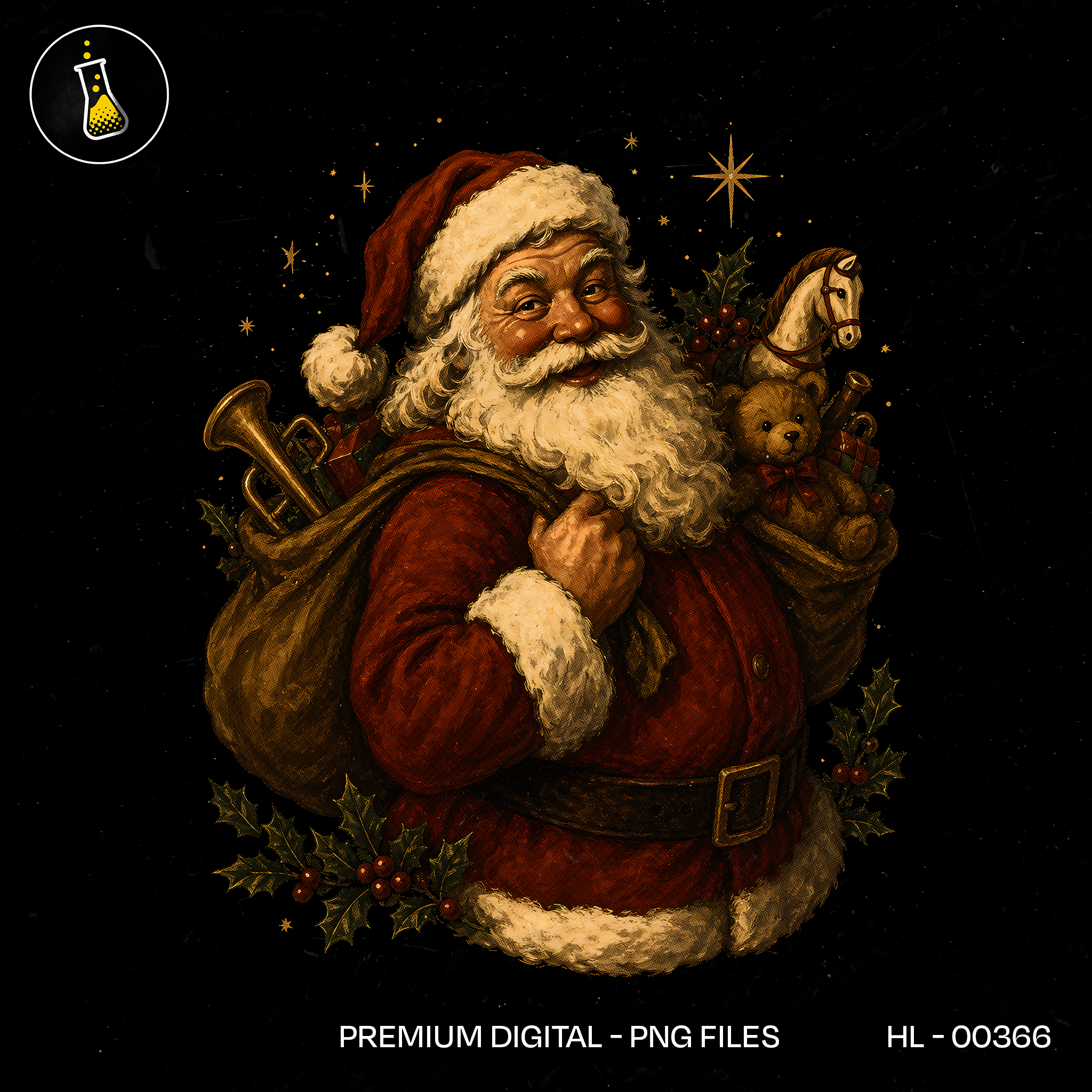 Papai Noel Clássico Saco de Brinquedos Estampa