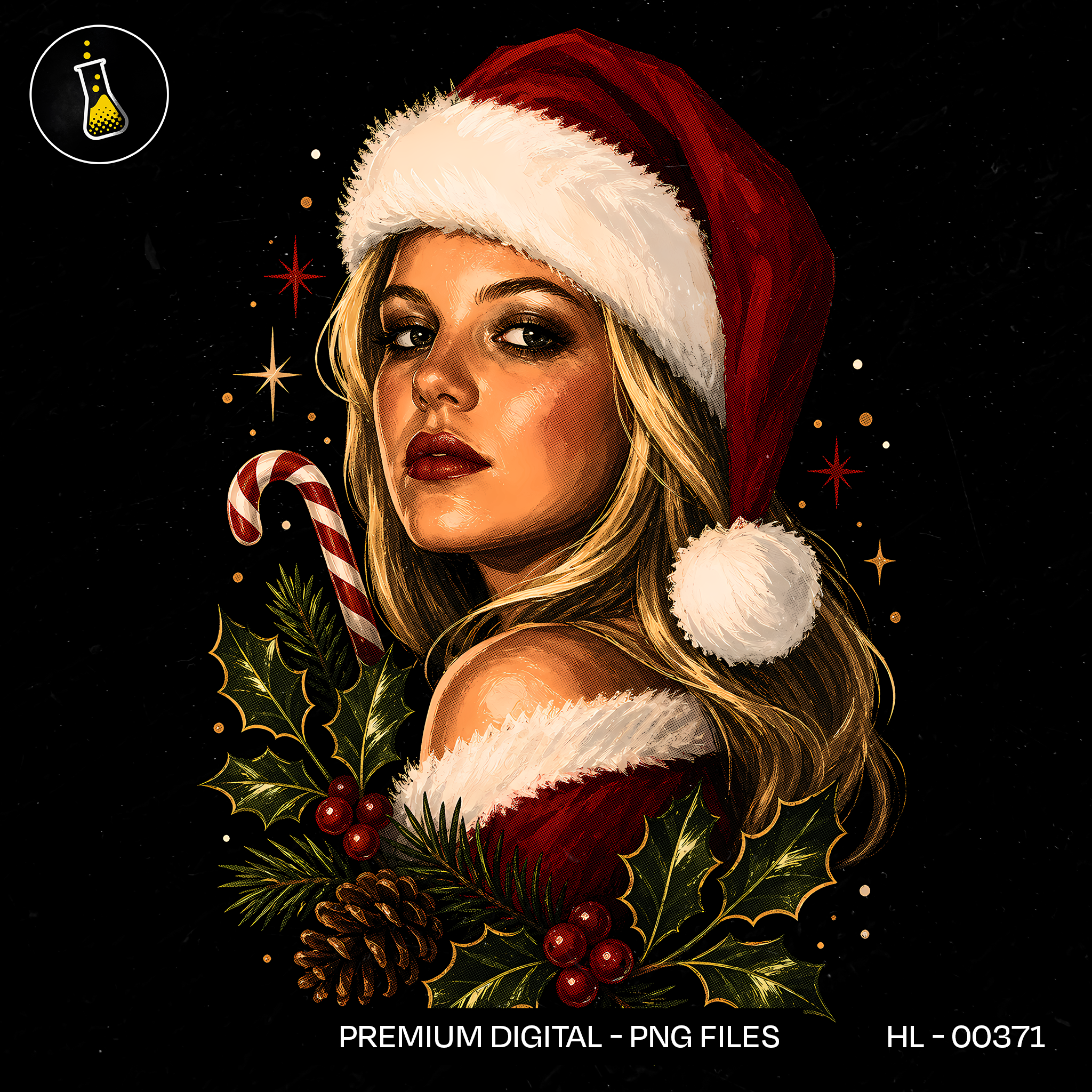 Garota Pinup Papai Noel Doce Estampa