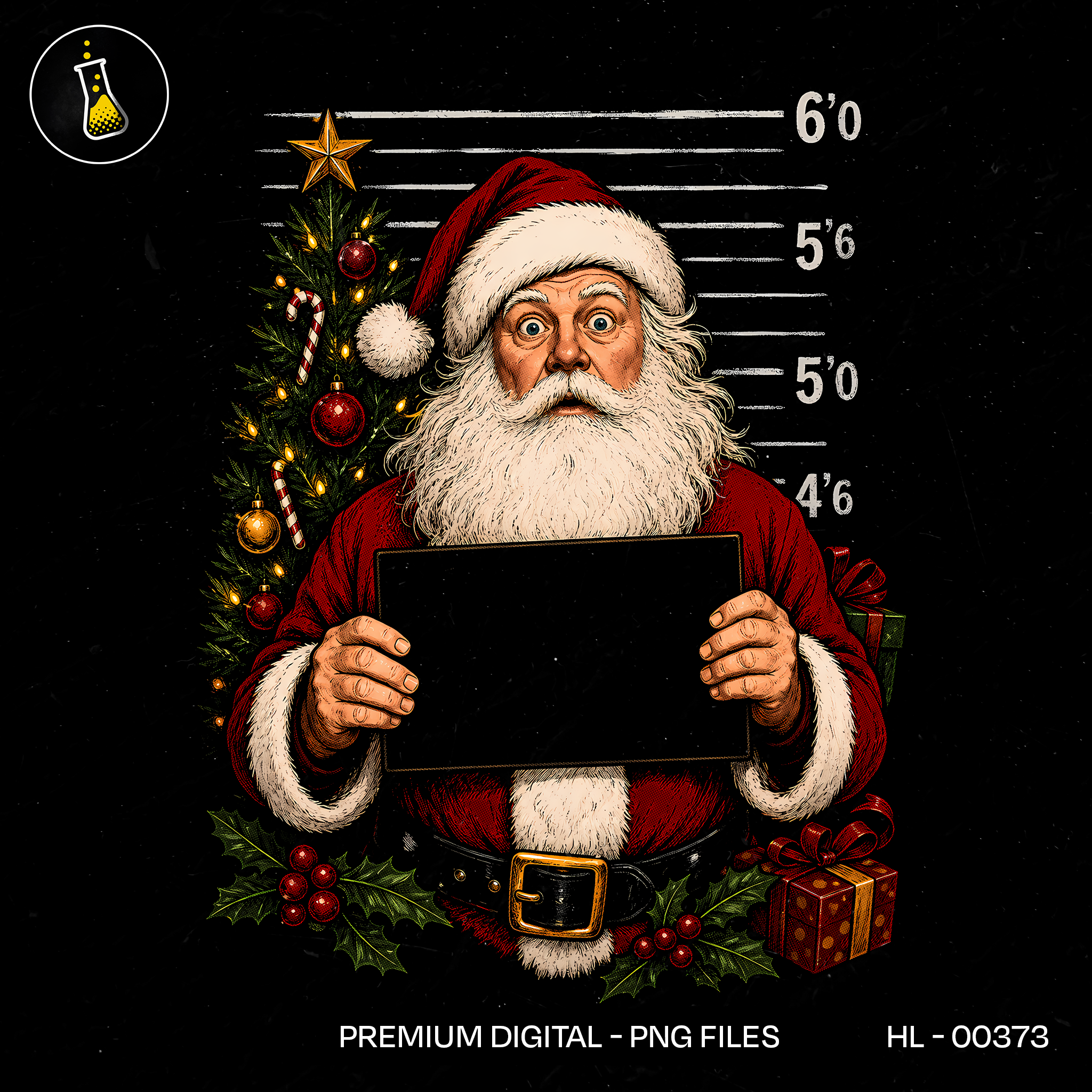 Papai Noel Engraçado Placa Policial Estampa