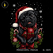 Pug Preto Gorro de Papai Noel Estampa