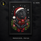 Pug Preto Gorro de Papai Noel Estampa
